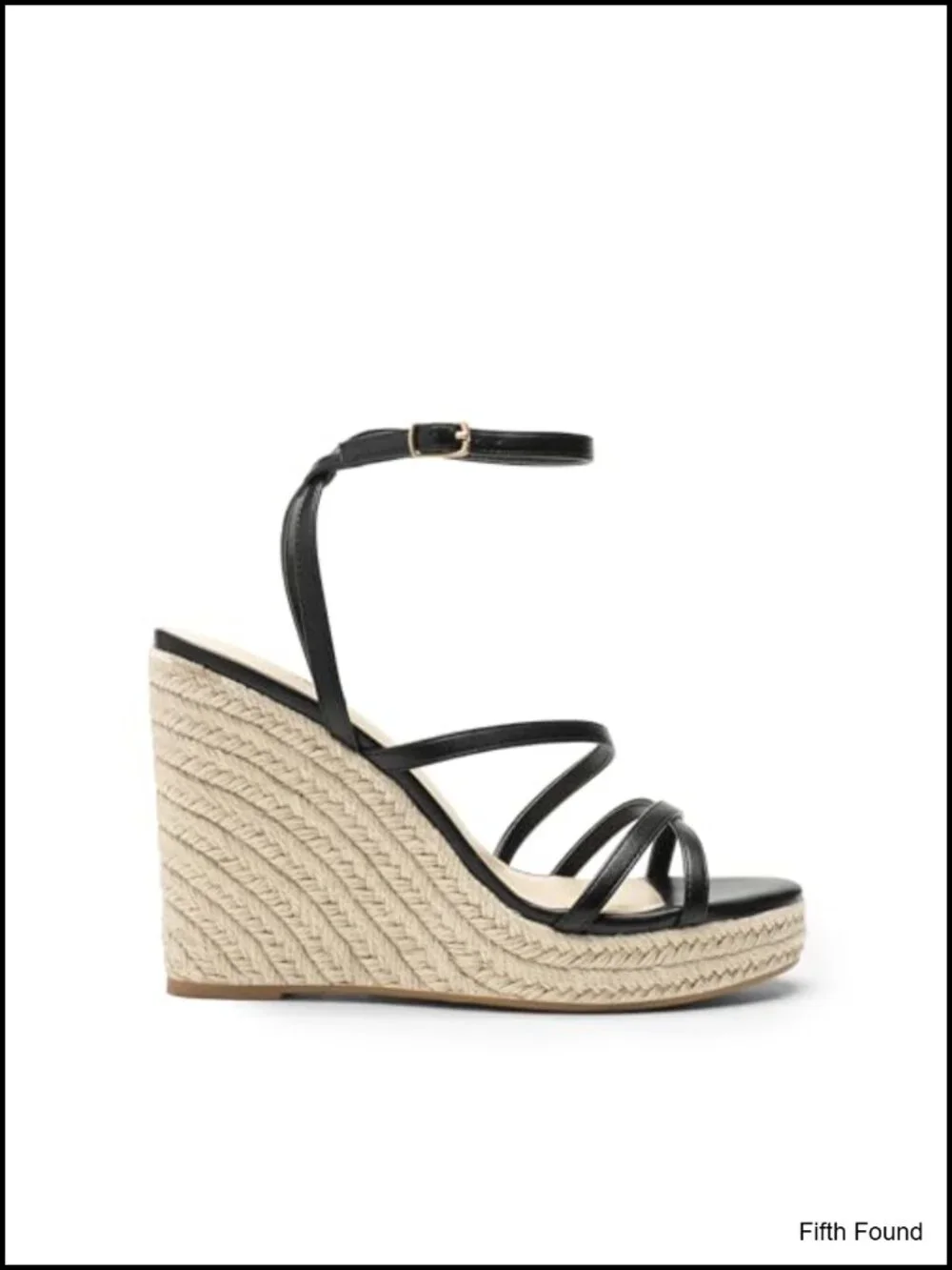 Strappy Espadrille Wedge Sandals Platform Chunky Heel Raffia